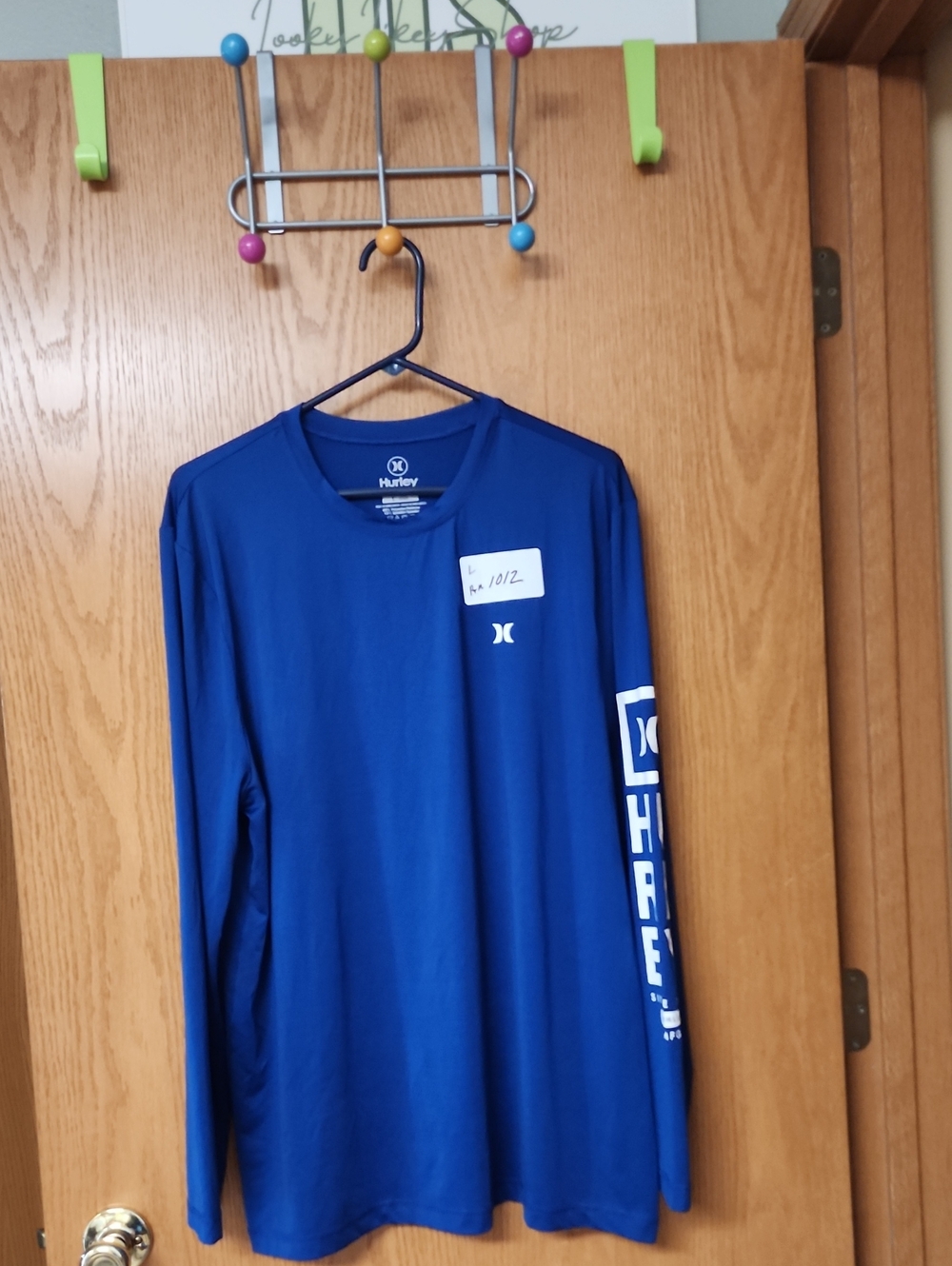 Hurley Blue Long Sleeve Logo Shirt  mens L number 1012